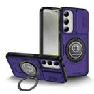 For Samsung Galaxy S24 5G Sliding Camshield TPU Hybrid PC Magnetic Holder Phone Case(Purple) - 1