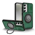 For Samsung Galaxy S24+ 5G Sliding Camshield TPU Hybrid PC Magnetic Holder Phone Case(Dark Green) - 1