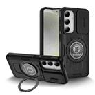 For Samsung Galaxy S24+ 5G Sliding Camshield TPU Hybrid PC Magnetic Holder Phone Case(Black) - 1
