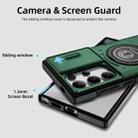 For Samsung Galaxy S23 Ultra 5G Sliding Camshield TPU Hybrid PC Magnetic Holder Phone Case(Dark Green) - 3