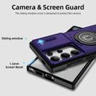 For Samsung Galaxy S23 Ultra 5G Sliding Camshield TPU Hybrid PC Magnetic Holder Phone Case(Purple) - 3