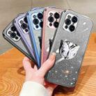 For OPPO Find X3 Plated Gradient Glitter Butterfly Holder TPU Phone Case(Silver) - 2