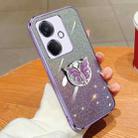 For OPPO K11 Plated Gradient Glitter Butterfly Holder TPU Phone Case(Purple) - 1