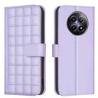 For Realme 12 5G Global Square Texture Leather Phone Case(Purple) - 1