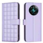 For Realme 12+ 5G Square Texture Leather Phone Case(Purple) - 1