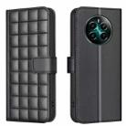 For Realme 12+ 5G Square Texture Leather Phone Case(Black) - 1