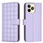 For Realme C53 Square Texture Leather Phone Case(Purple) - 1