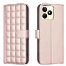 For Realme C53 Square Texture Leather Phone Case(Rose Gold) - 1