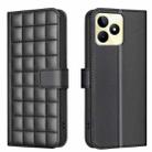 For Realme C53 Square Texture Leather Phone Case(Black) - 1