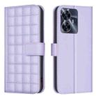 For Realme C55 Square Texture Leather Phone Case(Purple) - 1