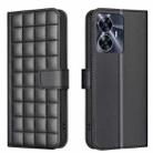For Realme C55 Square Texture Leather Phone Case(Black) - 1