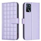 For OPPO A16 / A16s / A54s / A55 / A54 Square Texture Leather Phone Case(Purple) - 1