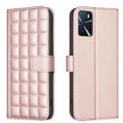 For OPPO A16 / A16s / A54s / A55 / A54 Square Texture Leather Phone Case(Rose Gold) - 1