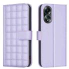 For OPPO A58 4G Square Texture Leather Phone Case(Purple) - 1