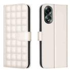 For OPPO A58 4G Square Texture Leather Phone Case(Beige) - 1