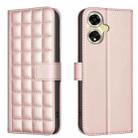 For OPPO A59 5G Square Texture Leather Phone Case(Rose Gold) - 1