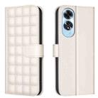 For OPPO A60 4G Square Texture Leather Phone Case(Beige) - 1