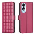 For OPPO A60 4G Square Texture Leather Phone Case(Red) - 1