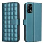 For OPPO A74 4G / F19 4G Square Texture Leather Phone Case(Green) - 1