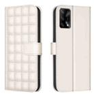 For OPPO A74 4G / F19 4G Square Texture Leather Phone Case(Beige) - 1