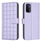 For OPPO A74 5G / A93 5G / A54 5G Square Texture Leather Phone Case(Purple) - 1