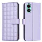 For OPPO A78 4G Square Texture Leather Phone Case(Purple) - 1
