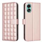 For OPPO A78 4G Square Texture Leather Phone Case(Rose Gold) - 1