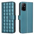 For OPPO A94 5G / Reno5 Z / F19 Pro+ Square Texture Leather Phone Case(Green) - 1