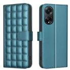 For OPPO A98 5G / F23 / A1 Square Texture Leather Phone Case(Green) - 1