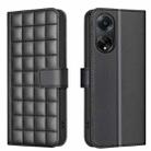 For OPPO A98 5G / F23 / A1 Square Texture Leather Phone Case(Black) - 1