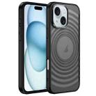 For iPhone 15 Plus Acrylic Skin Feel Corrugated Phone Case(Black) - 1