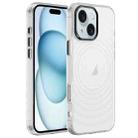 For iPhone 15 Plus Acrylic Skin Feel Corrugated Phone Case(Transparent White) - 1