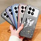 For Redmi K70E Plated Gradient Glitter Butterfly Holder TPU Phone Case(Black) - 2