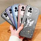 For Redmi K60E Plated Gradient Glitter Butterfly Holder TPU Phone Case(Silver) - 2