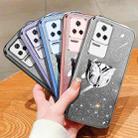 For Redmi K40S Plated Gradient Glitter Butterfly Holder TPU Phone Case(Sierra Blue) - 2