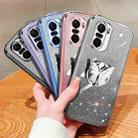 For Redmi K40 Plated Gradient Glitter Butterfly Holder TPU Phone Case(Silver) - 2