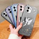 For Redmi A1 Plated Gradient Glitter Butterfly Holder TPU Phone Case(Silver) - 2