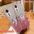 For Redmi 13C Plated Gradient Glitter Butterfly Holder TPU Phone Case(Silver) - 3