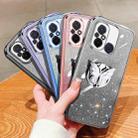 For Redmi 12C Plated Gradient Glitter Butterfly Holder TPU Phone Case(Purple) - 2