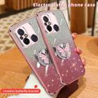 For Redmi 12C Plated Gradient Glitter Butterfly Holder TPU Phone Case(Purple) - 3