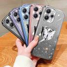 For Redmi 12 Plated Gradient Glitter Butterfly Holder TPU Phone Case(Sierra Blue) - 2