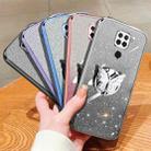 For Redmi 10X 4G Plated Gradient Glitter Butterfly Holder TPU Phone Case(Silver) - 2