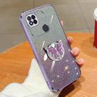 For Redmi 9C / 10A Plated Gradient Glitter Butterfly Holder TPU Phone Case(Purple) - 1