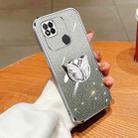 For Redmi 9C / 10A Plated Gradient Glitter Butterfly Holder TPU Phone Case(Silver) - 1