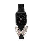 For Apple Watch 5 & 4 44mm / 3 & 2 & 1 42mm Bowknot Glitter Diamond Watch Band(Black) - 1