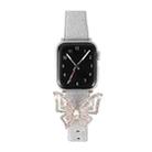 For Apple Watch 5 & 4 44mm / 3 & 2 & 1 42mm Bowknot Glitter Diamond Watch Band(Silver) - 1