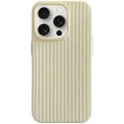 For iPhone 15 Pro Max Macaroon Tile Stripe TPU Hybrid PC Phone Case(Yellow) - 1