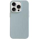 For iPhone 15 Pro Max Macaroon Tile Stripe TPU Hybrid PC Phone Case(Blue) - 1