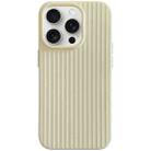 For iPhone 15 Pro Macaroon Tile Stripe TPU Hybrid PC Phone Case(Yellow) - 1