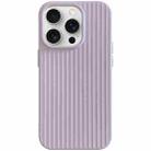 For iPhone 15 Pro Macaroon Tile Stripe TPU Hybrid PC Phone Case(Purple) - 1